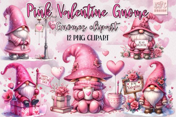 Download Watercolor Pink Valentine Gnome PNG - Premium Resources