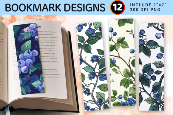 Download Floral Blueberry PNG Bookmark Design - Berry png Collection