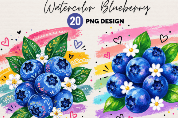 Download Watercolor Blueberry PNG Clipart Bundle - Berry png Collection