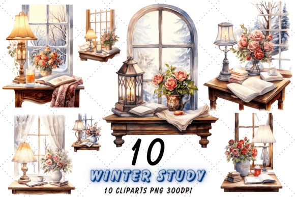 Download Cozy Winter Study Watercolor Clipart Png - Watercolor clipart png Collection