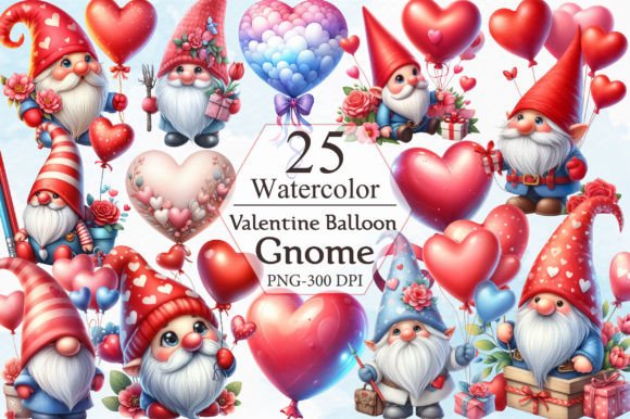 Download Valentine Gnome Balloon Clipart - Valentine gnome Collection