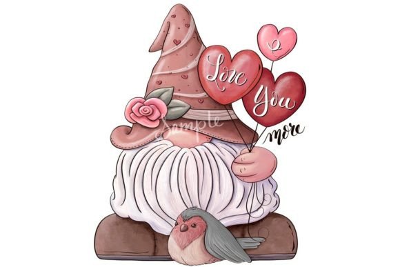Download I Love You More Valentine Gnome Clip Art - Valentine gnome Collection
