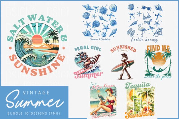 Download Vintage Summer Bundle Sublimation Png - Summer bundle Collection
